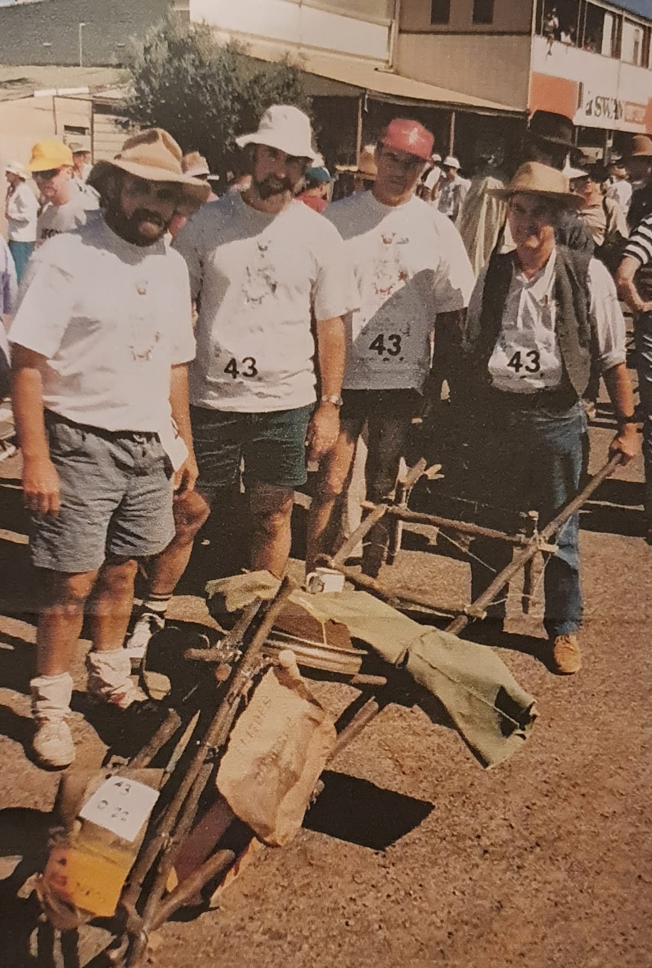 The Delta Team before the start in 1993: (left to right) Kim Stanton-Cook, Roger Thomson, Peter van der Spuy, and David Gellatly